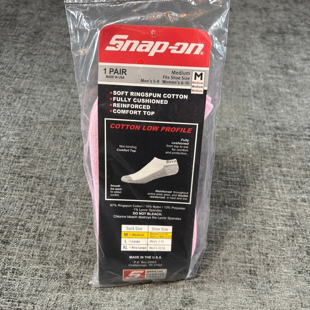 Snap-on Low Profile Cotton Socks Medium Pink Cushioned Work Socks 1 Pair